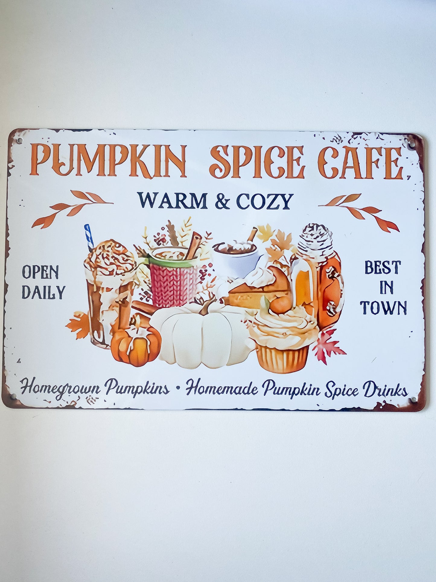 Targa metallo Pumpkin Spice Cafe
