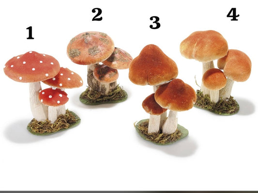 Tris di funghi in stoffa
