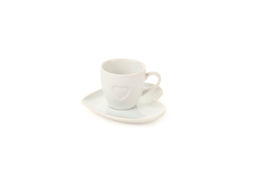 Tazza Caffè Cuore Bianca
