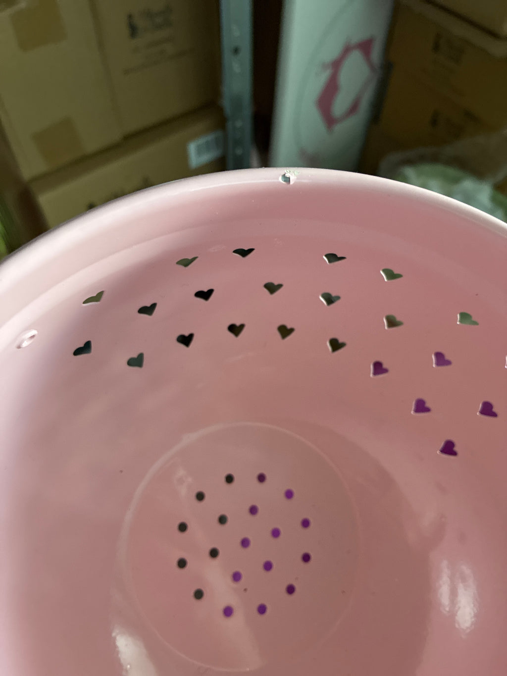 Scolapasta Cuori Rosa Imperfetta