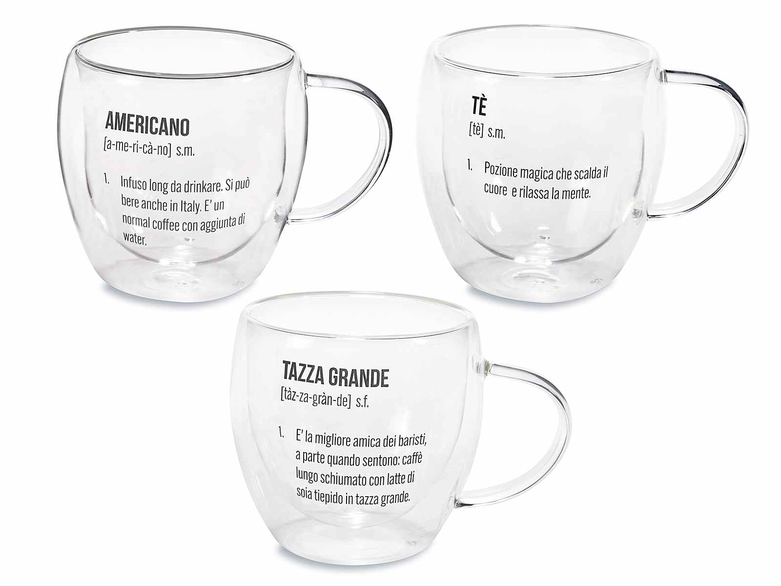 Tazza in vetro con doppio fondo