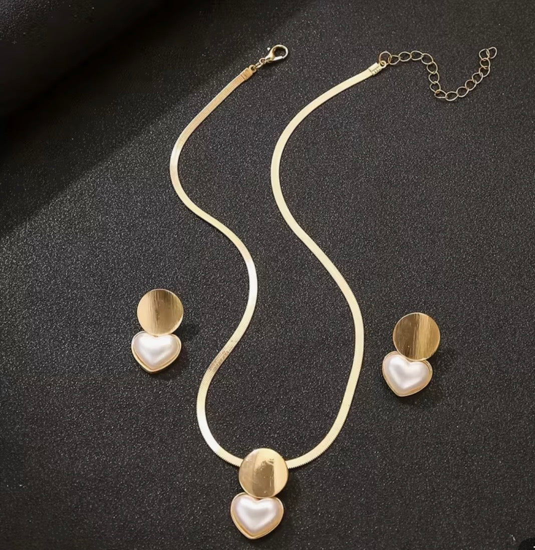 Parure Cuori Perlati Emma
