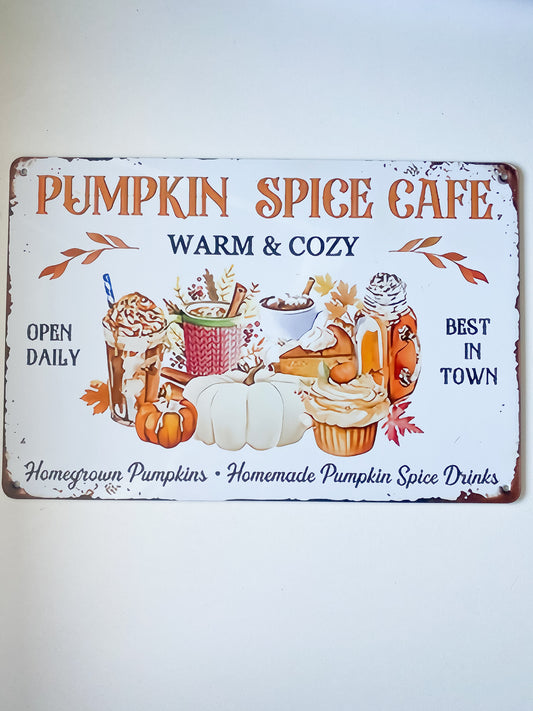 Targa metallo Pumpkin Spice Cafe