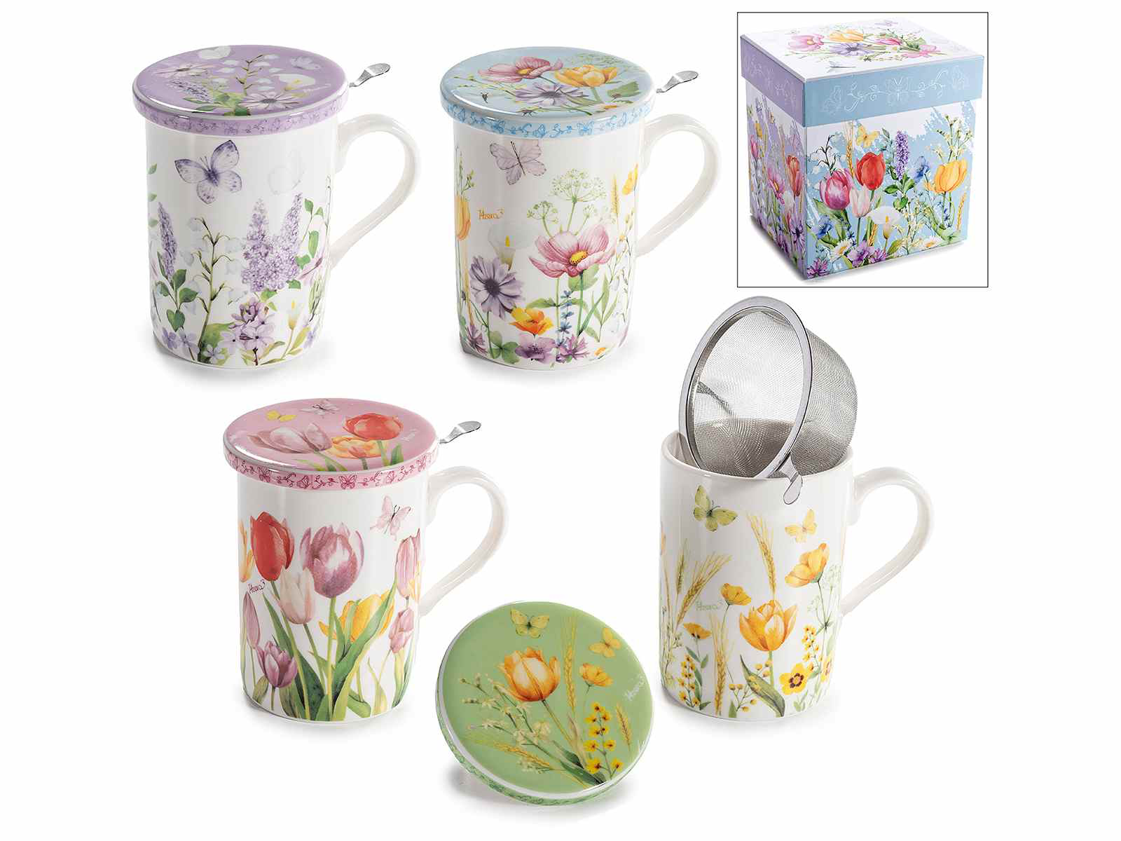 Tazza Tisaniera floreale