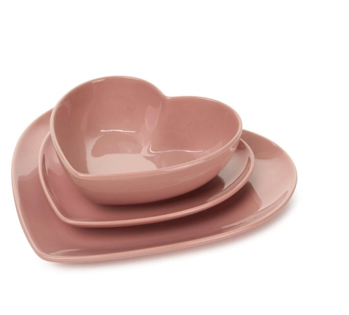 Servizio Piatti Cuore Rosa