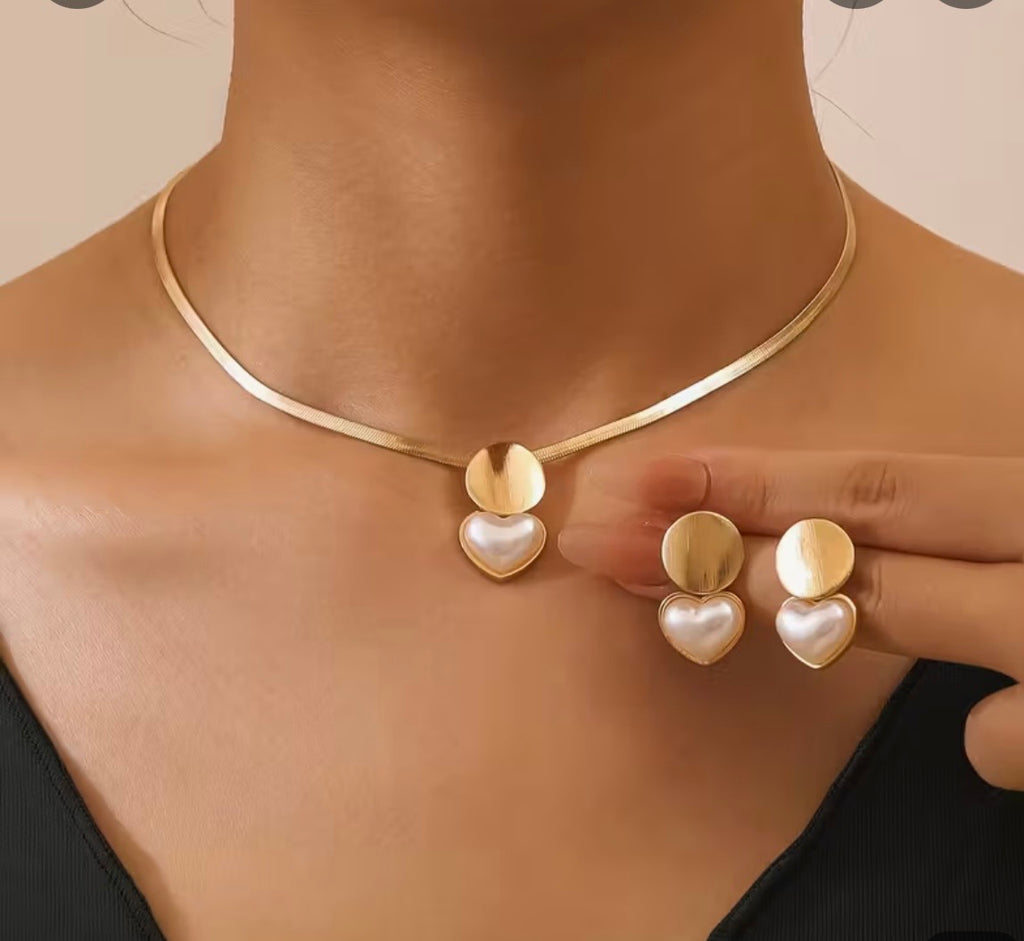 Parure Cuori Perlati Emma