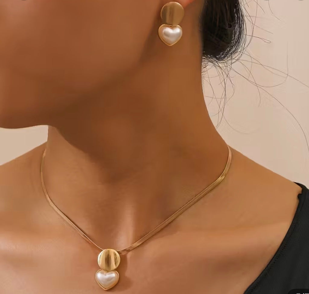 Parure Cuori Perlati Emma