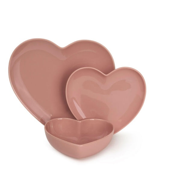 Servizio Piatti Cuore Rosa