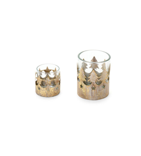 Set 2 Portacandela Oro