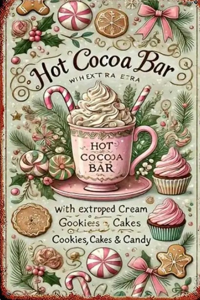 Targa metallo Hot Cocoa