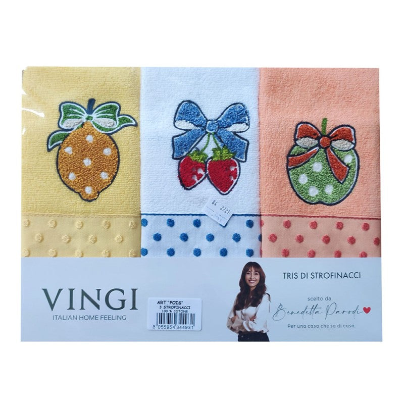 Strofinaccio set da 3 Fragole