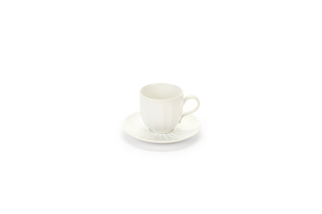 Tazza Sunday con Piattino Bianco